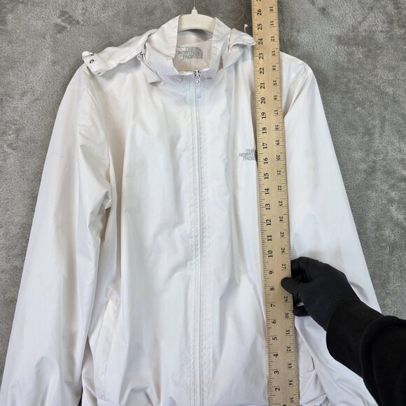 The North Face Windbreaker Jacket Womens Medium White Hooded Zip Lightweight - Picture 4 of 12